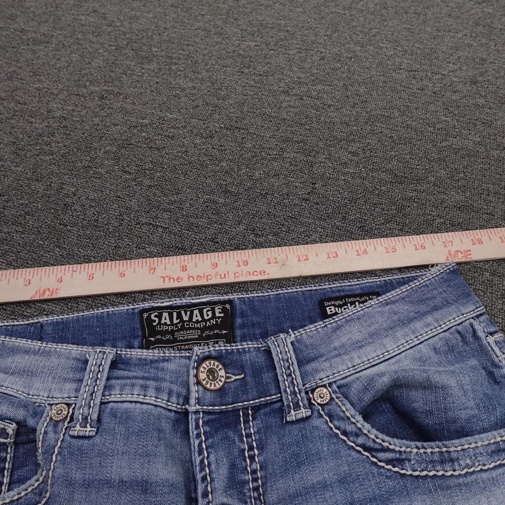Salvage Supply Company Jeans Mens 34x34 Blue Med Wash Mayhem Straight Stretch